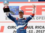 Никита Троицкий на подиуме гонки EuroFormula Open 2017 года