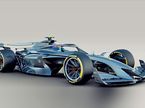 Концептуальное изображение машины Формулы 1 по регламенту 2021 года