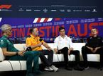 Майк Крак, Зак Браун, Тото Вольфф и Гюнтер Штайнер на пресс-конференции FIA, фото XPB