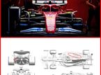 Машина Шарля Леклера в боксах Ferrari в Мехико и иллюстрация, представленная FIA