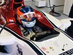 Татьяна Кальдерон за рулём Sauber C32 на тестах в Ле-Кастелле