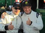 Рубенс Баррикелло и гонщик KV Racing Тони Канаан на тестах в Себринге