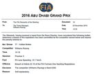 Решение стюардов о наказании Williams