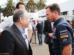 Президент FIA Жан Тодт и Кристиан Хорнер, один из сторонников идеи альтернативных моторов