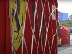 Разгрузка оборудования Ferrari в паддоке автодрома