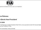 Пресс-релиз FIA