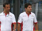 Валенсия. Четверг. Тест-пилот Force India Витантонио Лиуцци и Джанкарло Физикелла