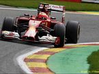 Кими Райкконен за рулём Ferrari F14 T на трассе в Спа
