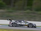 Ральш Шумахер за рулем купе AMG Mercedes на трассе в Хоккенхайме