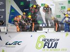 Подиум по итогам 6-часовой гонки на трассе Фудзи в классе LMP2