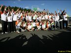 Force India радуется первому в истории подиуму. Спа, 2009 год