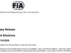 Пресс-релиз FIA