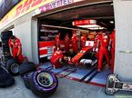 Шины Pirelli около боксов Себастьяна Феттеля