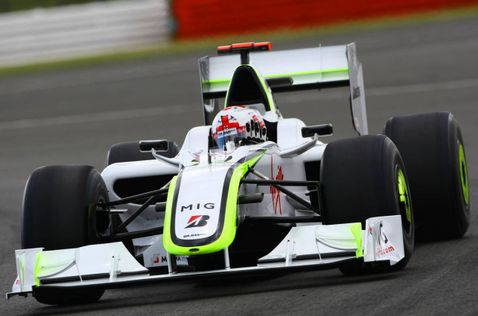 Дженсон Баттон за рулём BGP 001 в Сильверстоуне, 2009 год, фото XPB