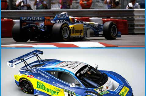 Benetton B195 на Гран При Монако и машина Dörr Motorsport, фото XPB и пресс-службы Dörr Motorsport