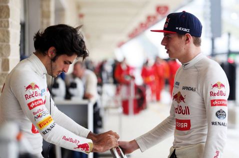 Карлос Сайнс и Макс Ферстаппен в 2015 году, когда они были гонщиками Toro Rosso, фото XPB