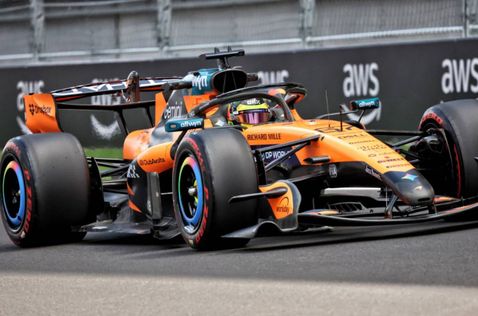 Леонардо Форнароли за рулём MCL40 с поворотным крылом, фото XPB